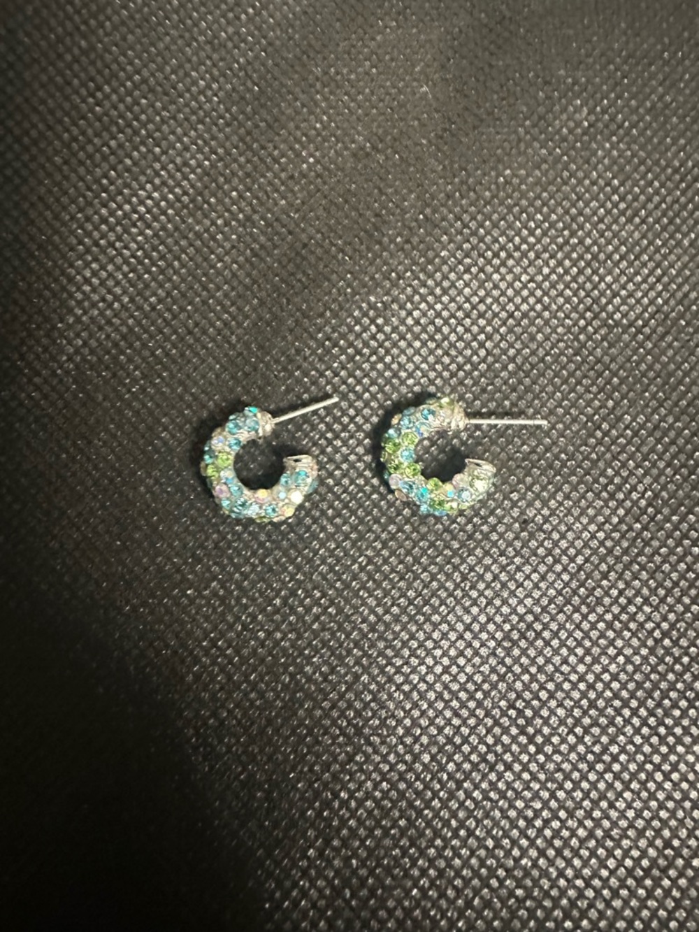 Sparkling Multicolor Crystal Hoop Stud Earrings